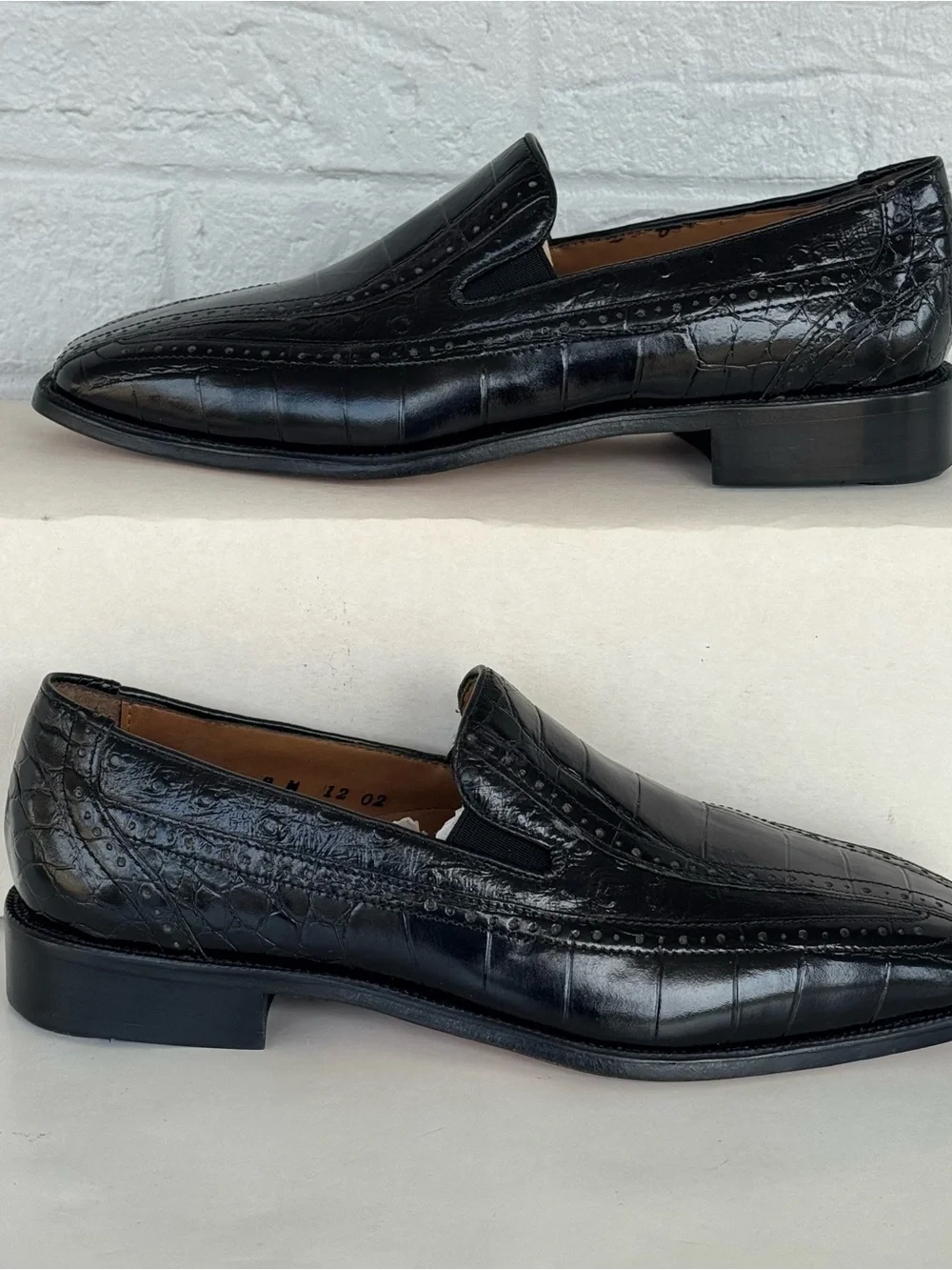 Stacy Adams Alligator Print Square Toe Loafers Men's 8